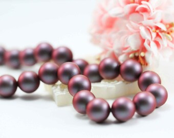 10 pcs, Genuine Swarovski® 5810 12.0mm Iridescent Red Pearl