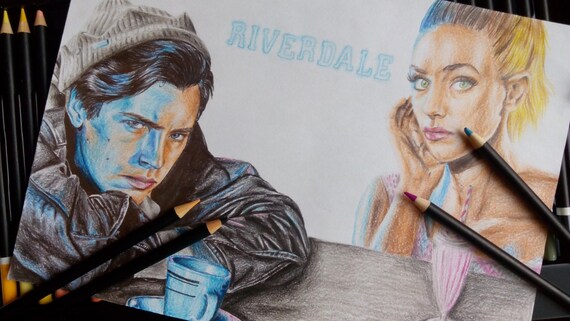 Print of Riverdale  drawing Jughead Betty