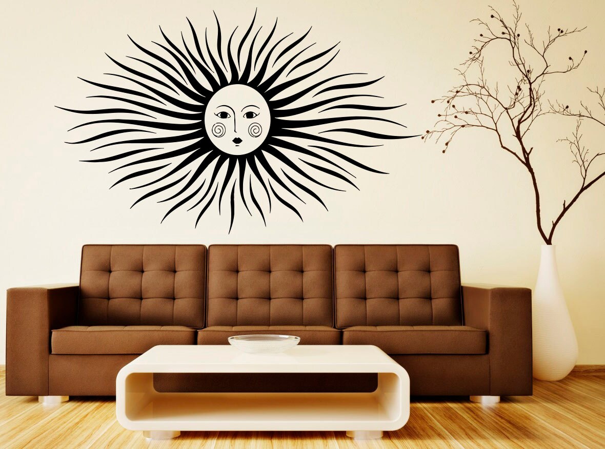 Sun Wall Decal Vinyl Sticker Interior Home Ethical Stars