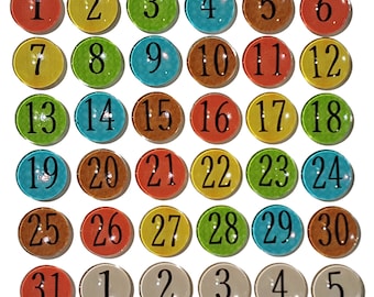 Rainbow number magnets | Calendar magnets | number magnets | Perpetual calendar | Magnet board numbers | Organizing