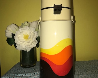 1970s 2L Thermos Brand Thermal Pump, Vacuum Air Pot, Beverage Dispenser, Vintage
