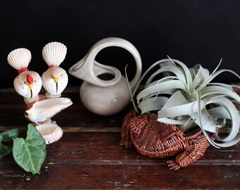 Shell Bird Statue - handmade sculpture