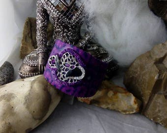 Polymer clay cuff with his elephant head
