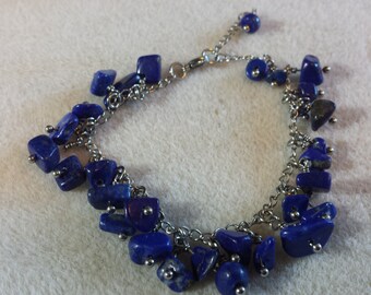 Dark Blue Lapis Lazuli Chip Bracelet