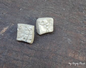 Square ceramic earrings