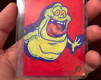 Original Ghostbusters Slimer Sketch Trading Card - JD Card No. 49