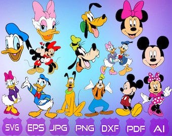 Disney SVG | Mickey Mouse SVG | Minnie Mouse Svg | Donald Duck SVG | Daisy Svg | Disney Clipart | Mickey Svg | Instant Download |