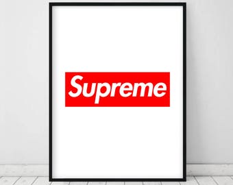 Supreme poster • Supremet print Supreme art Fashion print Supreme Supreme poster art Supreme Box logo Vogue poster Red art Supreme wall art