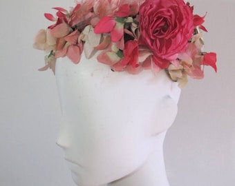 Vintage 1940s Floral Pillbox Hat