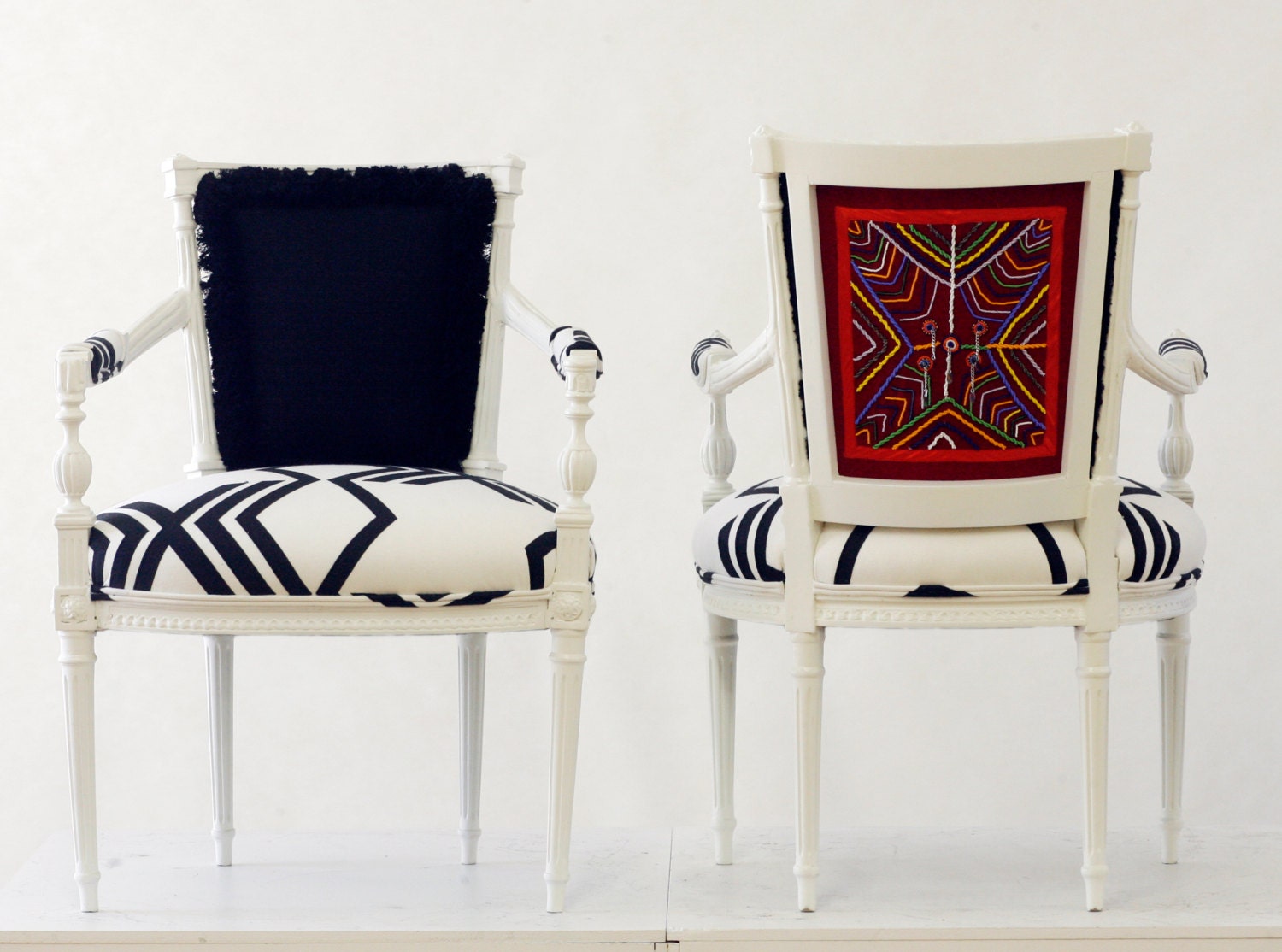 Upholstered Chairs beaded by Kenyan Tribe