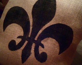 Fleur De Lis Pillow, French Pillow, Burlap Pillow, Fleur De Lis, Fleur De Lis Burlap Pillow, Burlap Decor, French Style