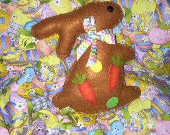 Brown Felt Standing Easter Bunny