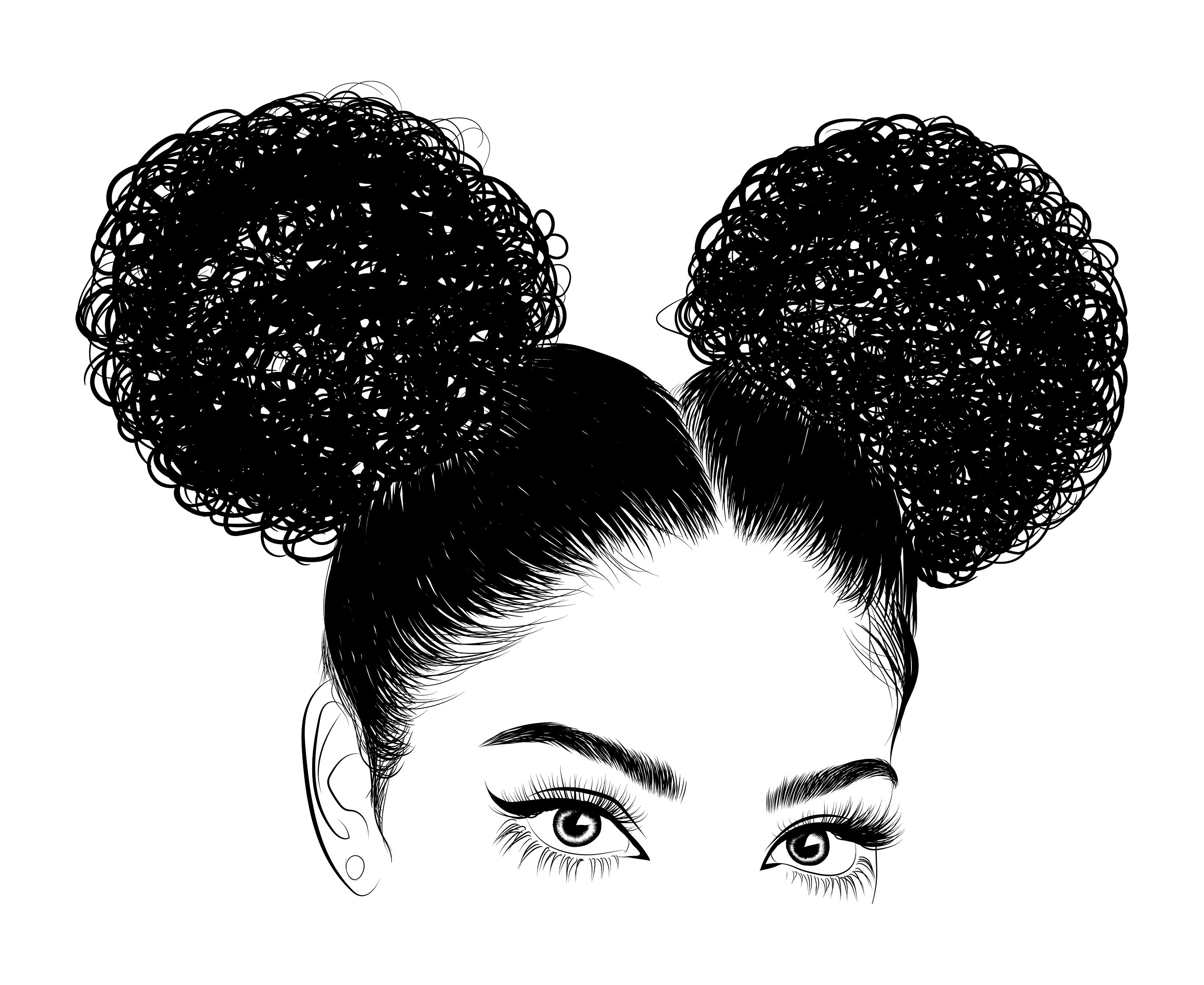 Download Afro, Black, Lady, Girl, American, Woman, Puff hair, Puffs ...
