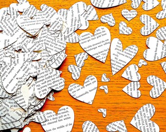Harry Potter Confetti Shapes - Harry Potter Wedding- Book Paper Shapes - 400 Harry Potter Paper Hearts - Table Decor