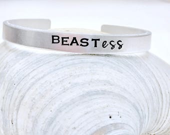 Beastess- custom bracelet- crossfit-woman bodybuilder-strong-weightlifter- fitness jewelry-strong is beautiful-bracelet