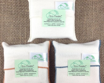 Pocket Pack of 3 Hankettes Organic Cotton Handkerchiefs