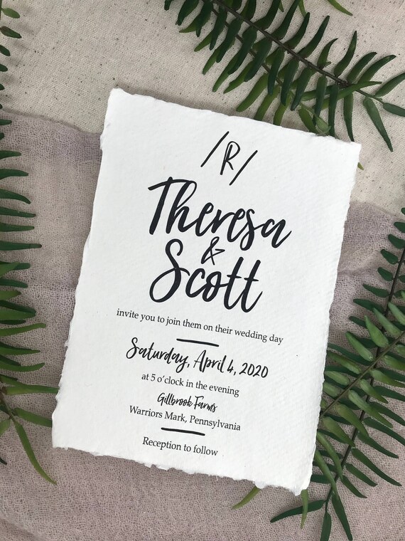 Deckle Edge Paper Wedding Invitations 8