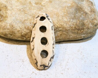 spring, ethnic, primitiv, earthy, tribal, handmade ceramic pendant, diy, supply, headpin, beige, holes, component