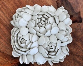 Escheveria - Luxe Micro Tile - Ceramic Wall Sculpture - Ceramic Wall Art - Porcelain Wall Tile - Ceramic Wall Flower