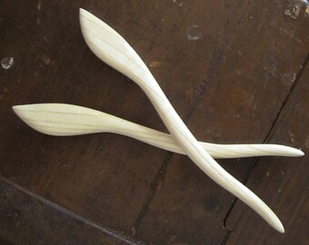 Wooden Hair Sticks Pair, hair stick wood, hairstick, hair stick leaf, hair pin wood, hair stick, hair pin, wood, hairstick pair, haarschmuck
