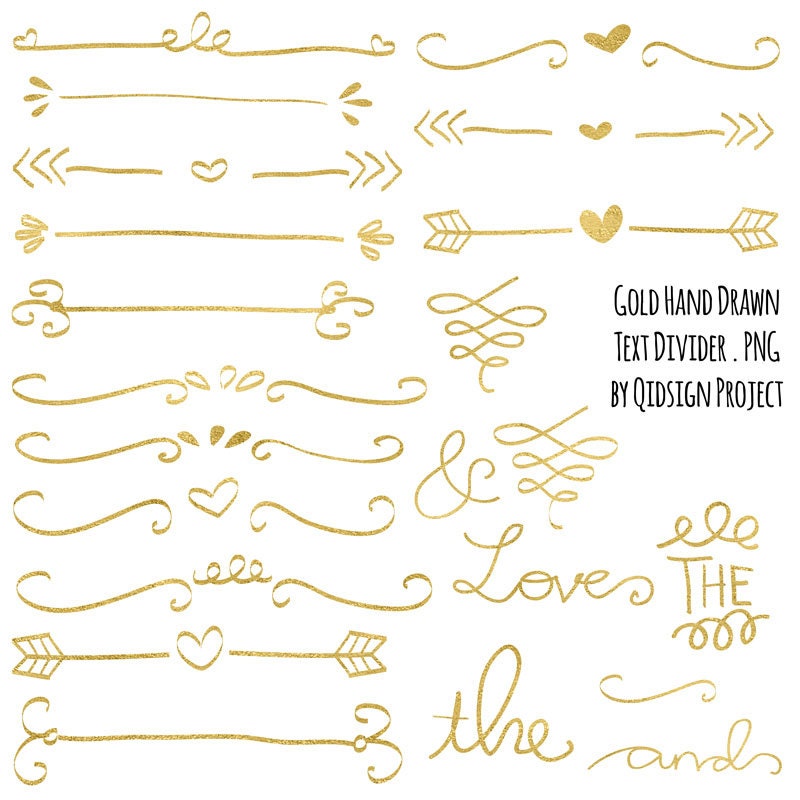 wedding invitation pinterest text drawn text for hand divider art clip swirly Gold doodle