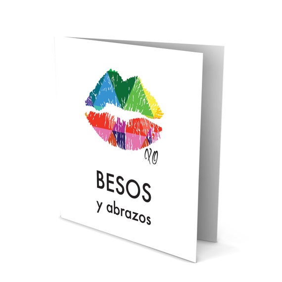 Handmade Greeting Card with Big Colorful Lips