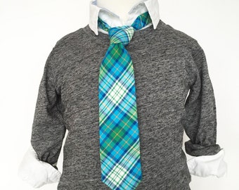 Dark Green and Teal Necktie