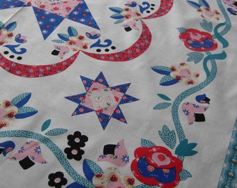 Vintage Quilt Panel Cotton Fabric