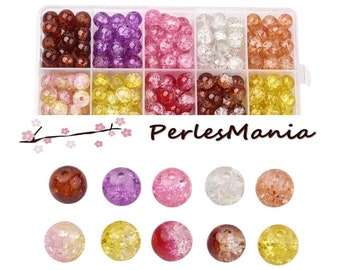 Essentials: Box of 100 10mm H1180210 cracked glass beads