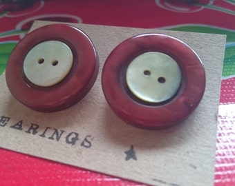 Vintage Button Earrings