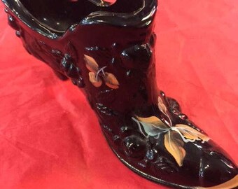 Fenton hand painted shoe