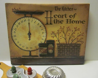 Primitive Wall Decor Primitive Picture Vintage Kitchen Scales Canvas Primitive Picture Rustic Primitive Decor Pam Britton Primitive Kitchen