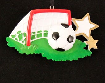 Soccer Ball Hand Personalized Christmas Tree Ornament