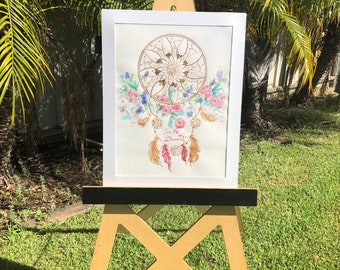 For the Dreamer's / watercolour / original artwork matted ready for framing / dream catcher watercolour / original art