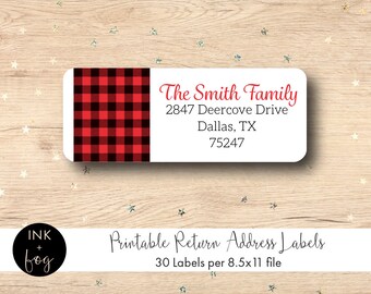 personalized return address mailing labels banner style