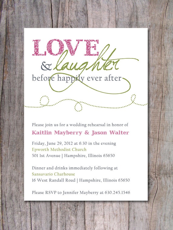 items similar to rehearsal dinner invitation happily dinner invetation