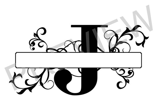 Download Split Monogram SVG Letter J Regal Split Alphabet Vector