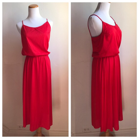 Vintage Red Minimalist Dress JC Penny Retro Red Dress