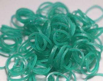 Sweets - Spearmint Bands (Glitter) Rainbow Loom Bands Refill. 600 bands & c-clips. Guaranteed authentic. Latex-free.
