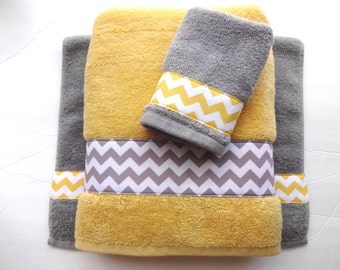 You Pick Custom Bling Yellow And Gray Towels Custom Grey And