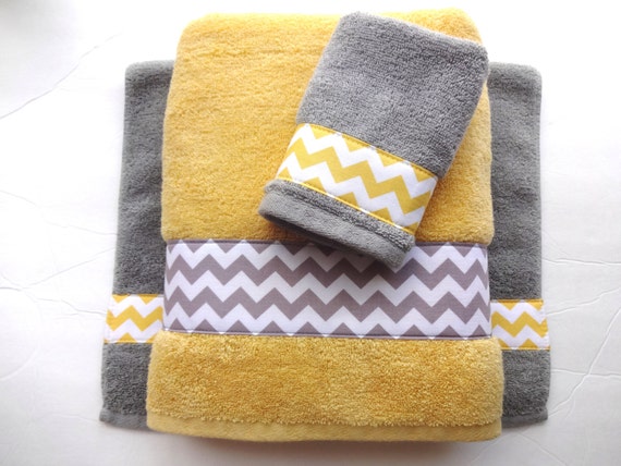 Pick Your Size Towel  yellow and grey  towels  gray  and yellow 