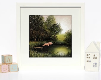 Kohler's Pig - Giclee Fine Art Print - Nursery/Kids room/home decor