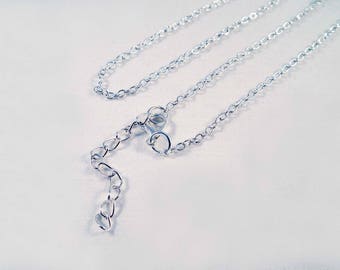 SBC31 - Necklace with chain 52cm shiny silver with lobster clasp and extension chain