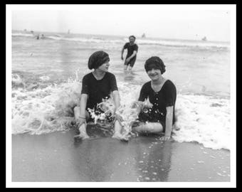 Vintage Historic Reproduction Photo French Bathing Beauty Unframed