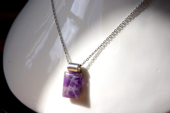 Amethyst Jewelry, Gemstone Necklace, Pendant Cabochon, Healing Crystals, Amethyst Gift for Her, birthstone