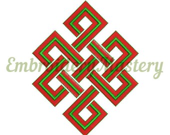 ETERNAL KNOT EMBROIDERY. Endless knot embroidery. Buddhism embroidery. machine embroidery design. Spiritual embroidery pattern.