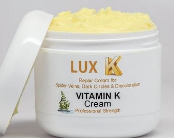 Lux VITAMIN K CREAM- Most effective way to eliminate Spider Veins & Brown Spots - quickly reduce Varicose Veins, Scars, Rosacea Capillaries
