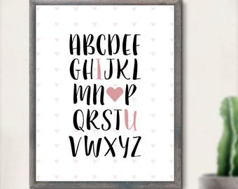 ABC's pink - digital print
