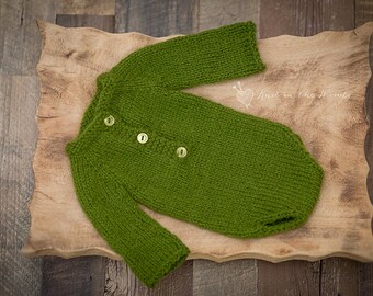 Long Sleeve Romper - READY TO SHIP - photo prop earthy newborn