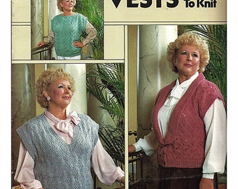 Full figure Vests to Knit Pattern Book Leisure Arts 547